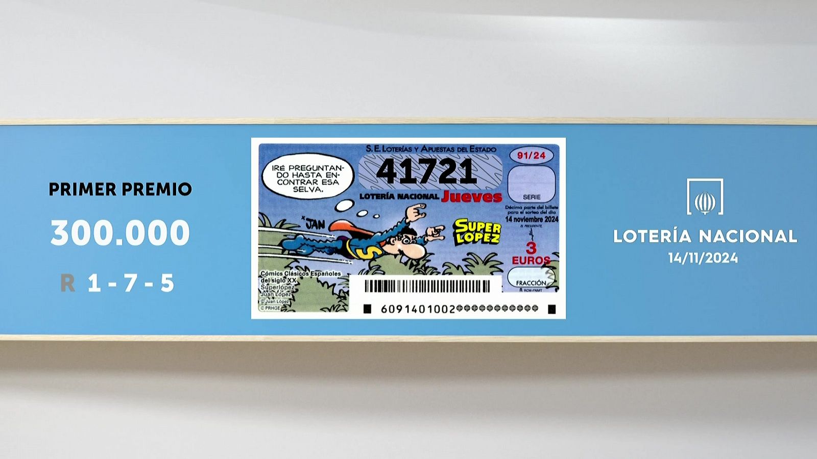 Sorteo de la Lotería Nacional del 14/11/2024 - Ver ahora