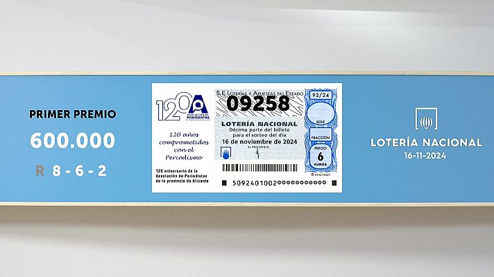 SELAE - Sorteo de la Lotería Nacional del 16/11/2024