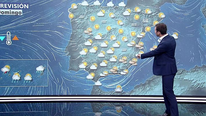 El tiempo - Ascensos ligeros de las máximas y descensos ligeros de las mínimas, sin grandes variaciones de temperaturas