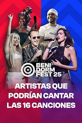 Benidorm Fest - Artistas que podrían cantar los temas de los 16 participantes