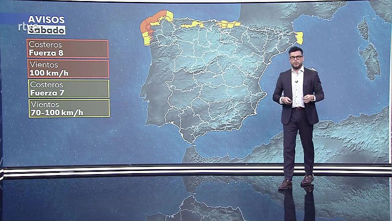 Intervalos de viento fuerte en Galicia, entorno cantábrico, Ampurdán, Estrecho y cumbres de Canarias - ver ahora