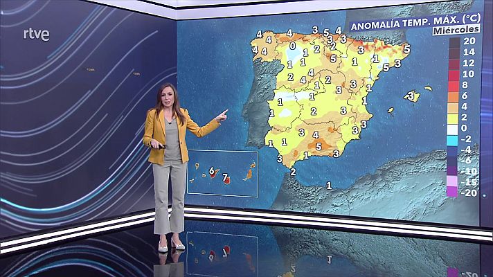 Descenso notable de las máximas en amplias zonas de la meseta Norte, alto Ebro y Cantábrico oriental