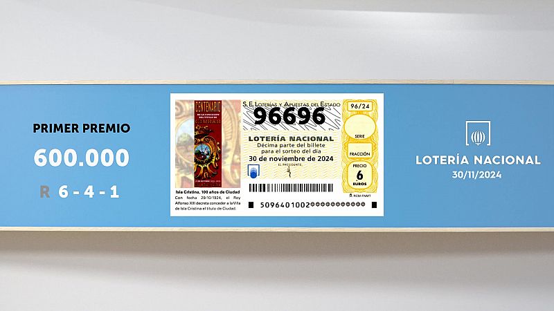 Sorteo de la Lotería Nacional del 30/11/2024 - Ver ahora