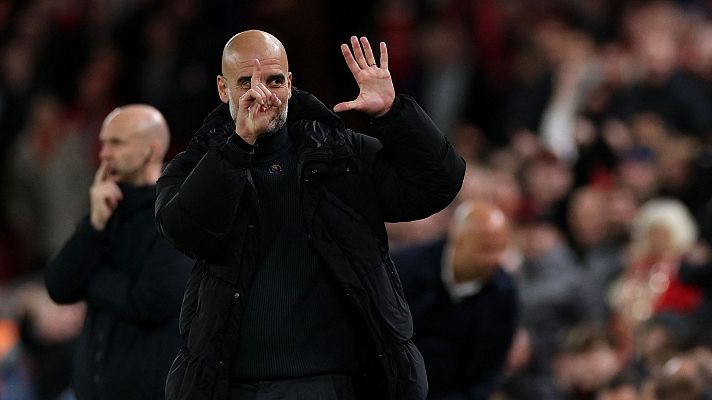 Telediario Fin de Semana - Guardiola luce sus seis Premier League ante los cánticos en contra de la afición del Liverpool