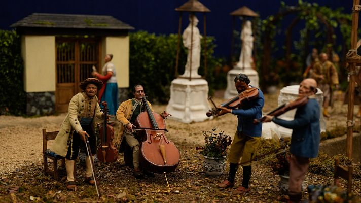 Telediario 1 - El Belén Napolitano del Palacio Real se prepara para recibir visitantes un año más