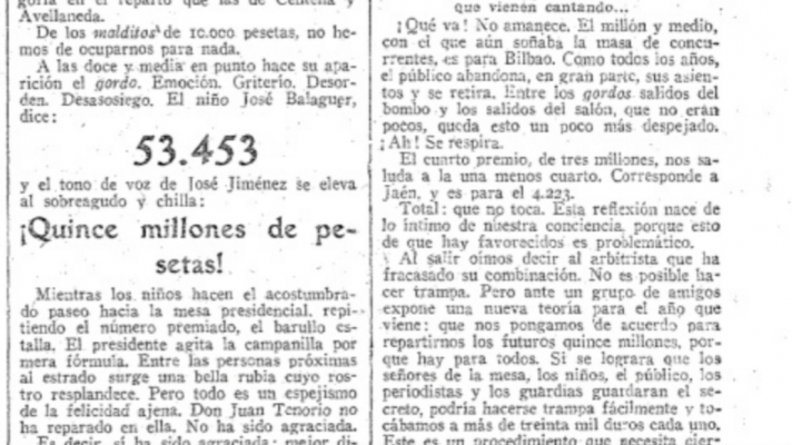 1929: el Gordo de la Lotería de Navidad fue el 53453