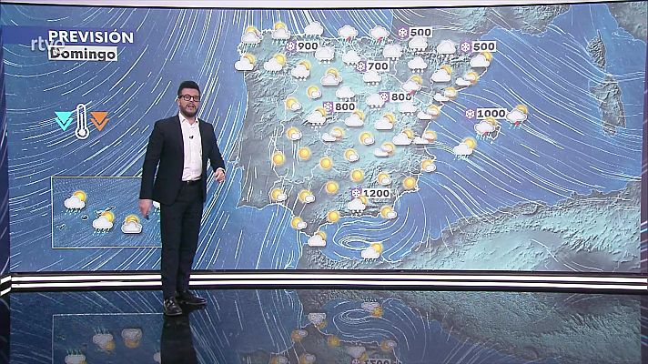 El tiempo - Las máximas tenderán a descender en la Península, con aumentos en Alborán y puntos de Extremadura
