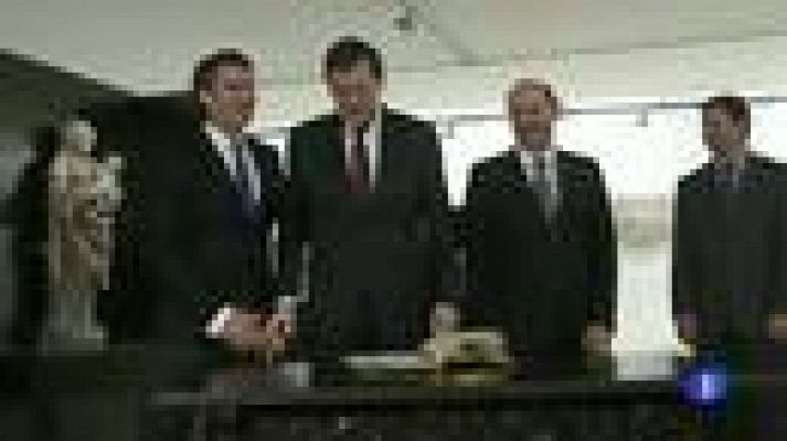 Telediario 1 - Primer acto público de Rajoy