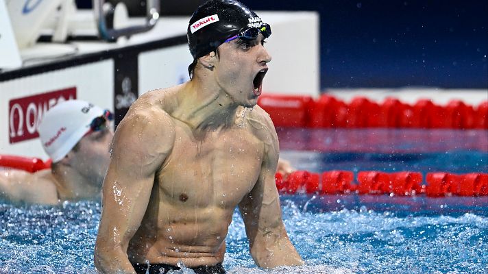 Carles Coll, campeón del mundo de 200 braza en piscina corta en Budapest 2024