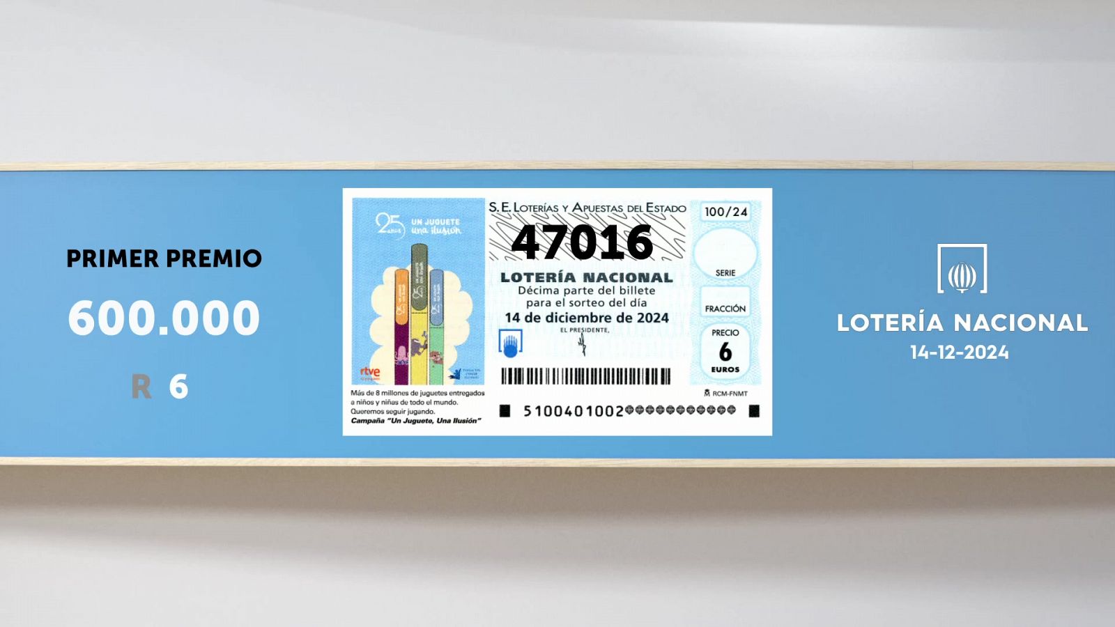 Sorteo de La Lotería Nacional: 14/12/2024 - SELAE | Ver