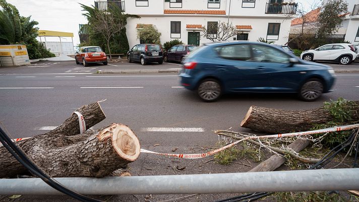 La borrasca Dorothea provoca cortes de luz, un incendio y carreteras cortadas en Canarias