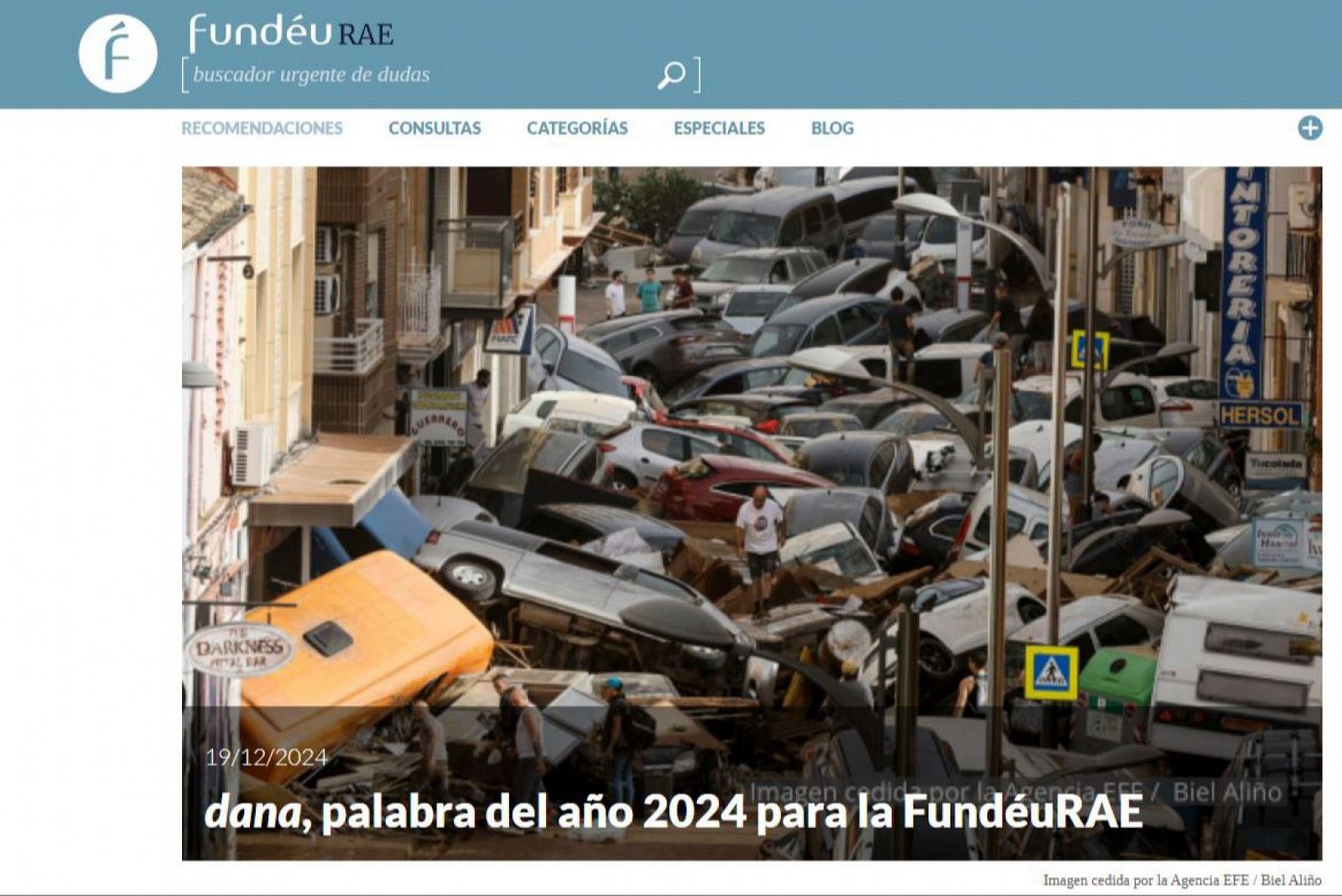 DANA, la palabra más representativa del 2024 para la Fundéu