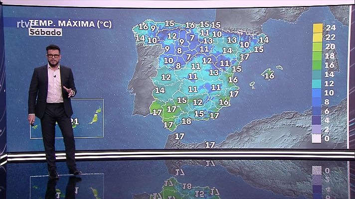 Rachas muy fuertes de cierzo en el bajo Ebro, de tramontana en Ampurdán y Menorca, de levante en el Estrecho y Alborán