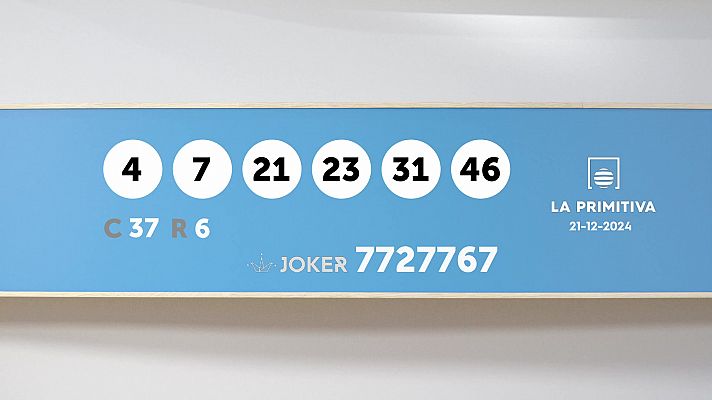 SELAE - Sorteo de la Lotería Primitiva y Joker del 21/12/2024
