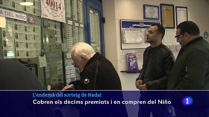 L'Informatiu - L'endemà del sorteig de Nadal: els premiats cobren els dècims i en compren del Niño