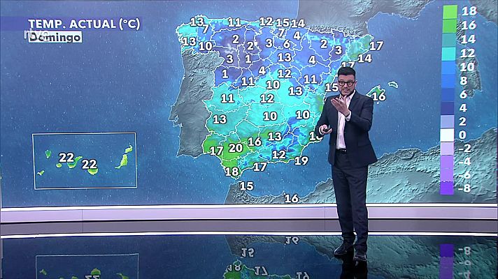 El tiempo - Heladas moderadas en el este de Madrid y litoral de Girona