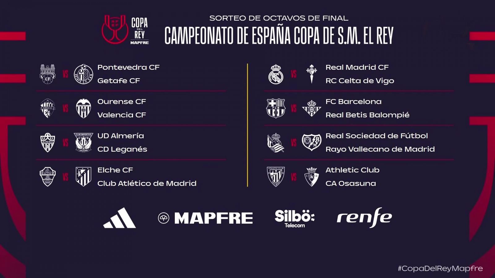 Fútbol - Sorteo Copa del Rey 1/8 de Final