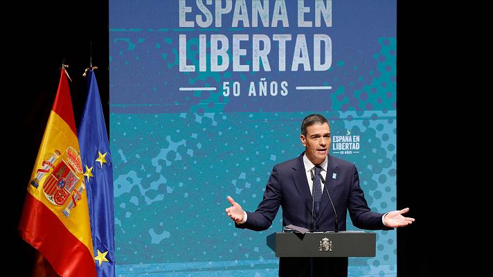 Telediario 1 - Sánchez llama a "defender la libertad" en el primer acto por los 50 años de la muerte de Franco