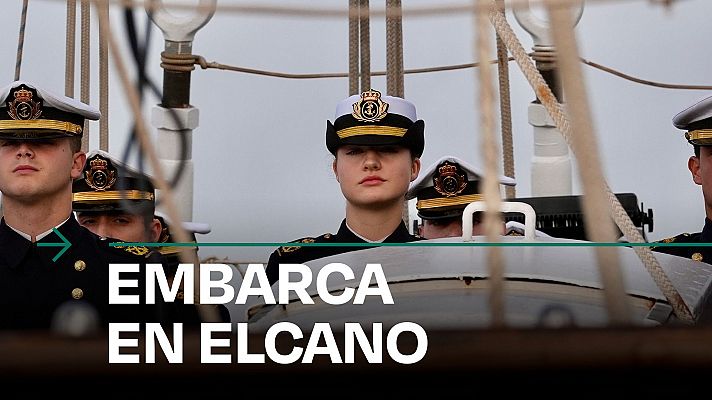 La princesa Leonor embarca en el buque Juan Sebastián de Elcano