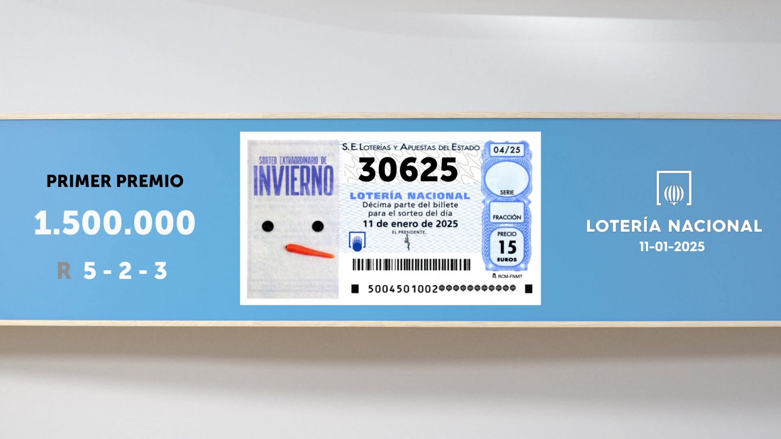 Sorteo de la Lotería Nacional del 11/01/2025 - Ver ahora