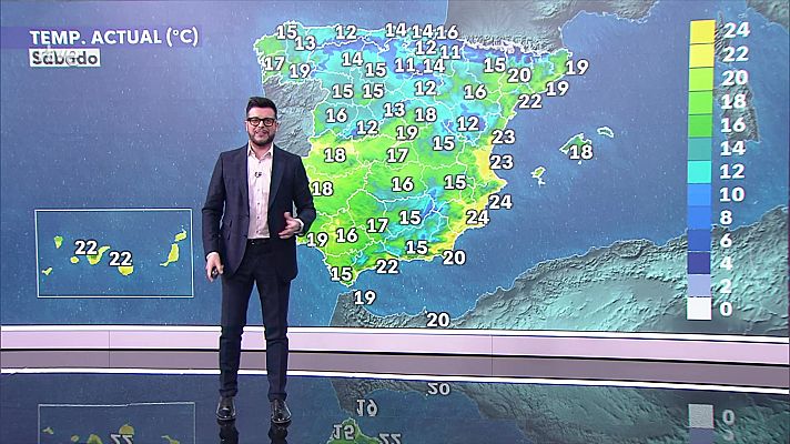 Precipitaciones persistentes en la cordillera Cantábrica y norte del Pirineo