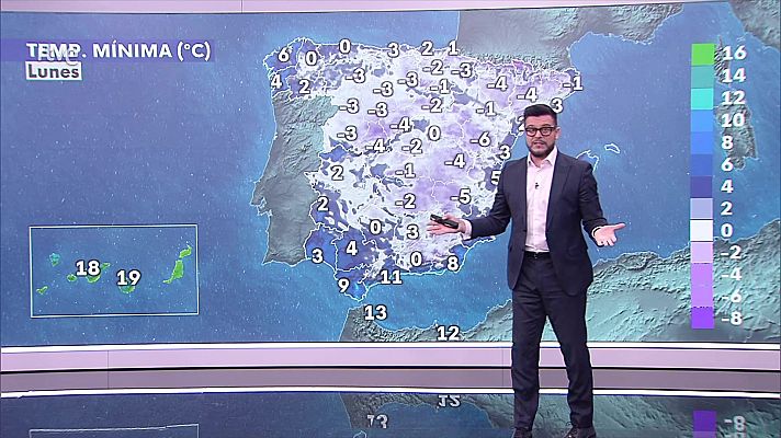 Las temperaturas descienden de forma generalizada, más en zonas de la mitad nordeste peninsular y Baleares