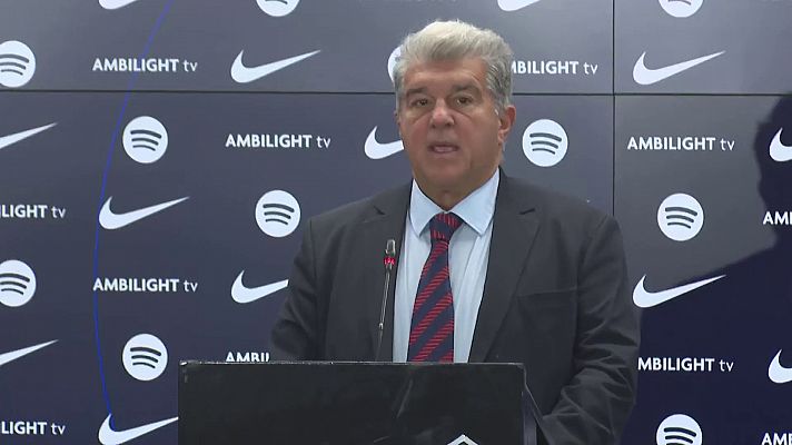 Laporta: "El Barcelona vuelve al 1:1 del 'fair play' financiero y eso nos permite inscribir a Olmo y Pau Víctor"