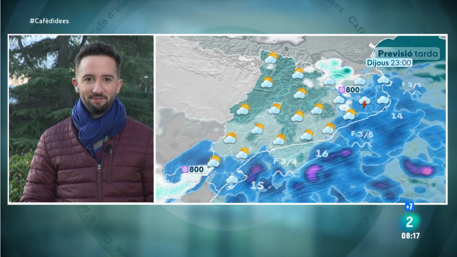 El Temps - Dijous fred, amb ruixats, enfarinades, vent i mala mar | Veure