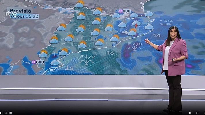 El temps - Dijous de núvols, ruixats, neu, ventades, mala mar i fred
