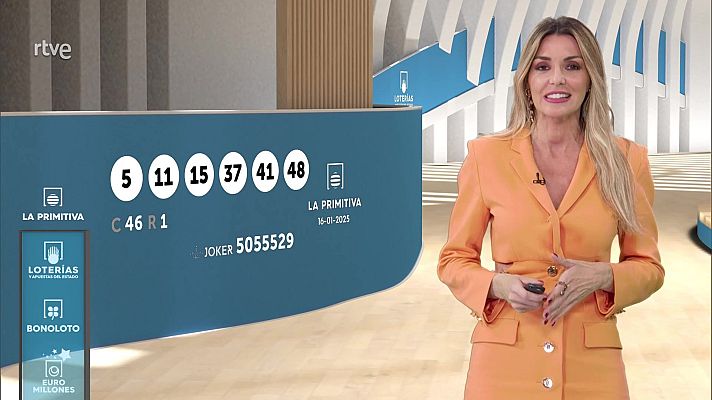 Loterías - Sorteo de la Lotería Nacional, Bonoloto, Primitiva y Jóker del 16/01/2025