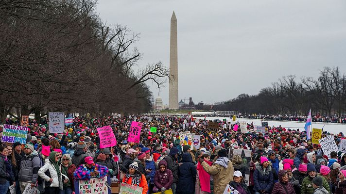 Marcha contra Trump en Washington en vísperas de su toma de posesión