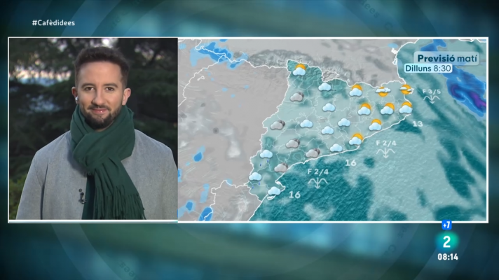 El temps - Dilluns amb núvols al mati, algun ruixat i obertura de clarianes a la tarda