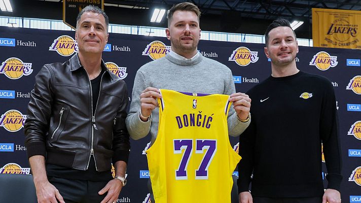 Baloncesto en RTVE - Luka Doncic, en su presentación con los Lakers: "Ojalá Kobe estuviera aquí"