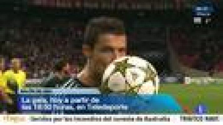 Telediario 1 - El Balón de Oro será este lunes para Messi, Cristiano o Iniesta