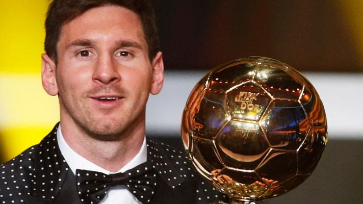 Telediario 1 - 'Póquer' de Balones de Oro para Messi