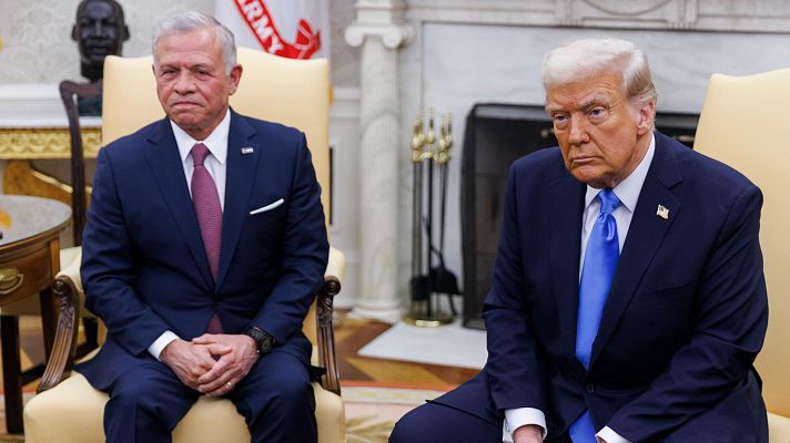 Telediario 2 - Trump y Abdalá de Jordania se reúnen en la Casa Blanca para abordar la situación con Gaza e Israel