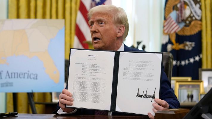 Telediario 2 - Trump firma una orden ejecutiva para imponer aranceles "recíprocos" contra impuestos como el IVA en Europa