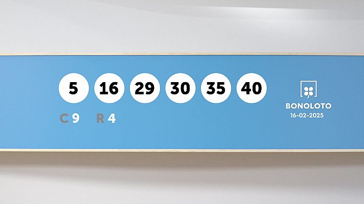 Sorteo de la Lotería Bonoloto del 16/02/2025