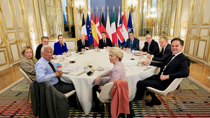 Telediario 2 - Líderes europeos hablan sobre el papel de la UE en la paz de Ucrania