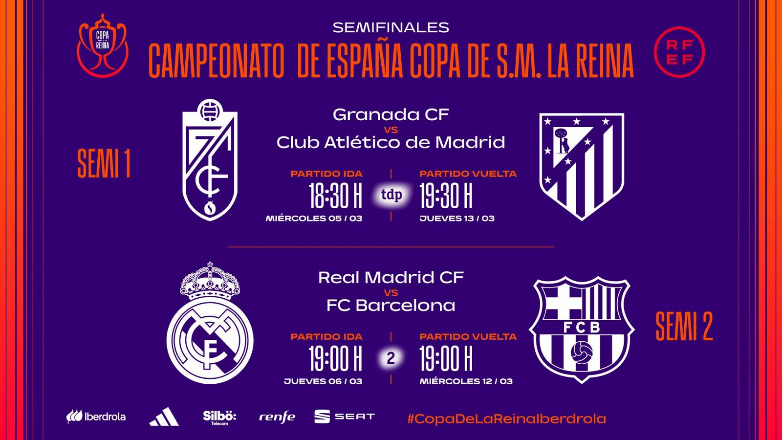 Granada - Atlético de Madrid: semifinales de la Copa de la Reina