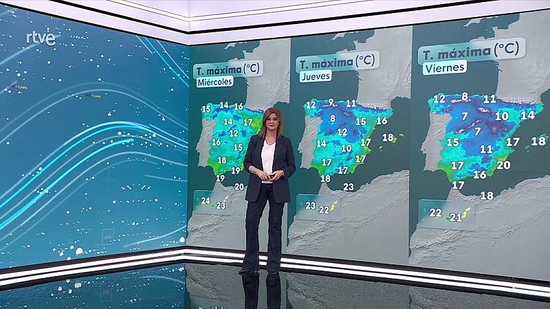 Aumentos en las máximas en la Península y archipiélagos, descensos en el noroeste peninsular - ver ahora