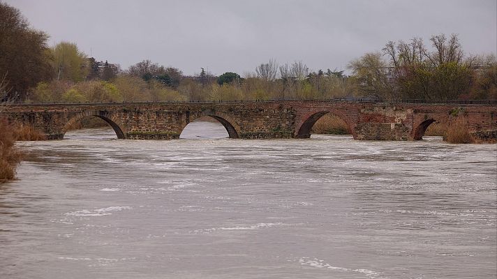 La crecida del río Tajo por las lluvias pone en alerta a Toledo | Ver
