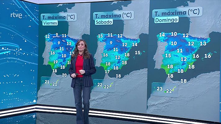 El tiempo - Las máximas aumentan en el interior norte peninsular y en Canarias, en descenso en el suroeste peninsular