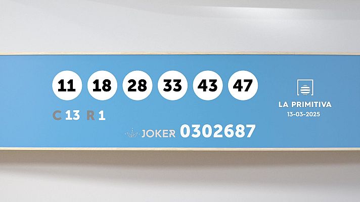 SELAE - Sorteo de la Lotería Primitiva y Joker del 13/03/2025