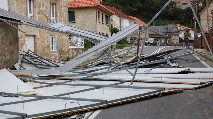 Telediario 1 - Los fuertes vientos de la borrasca Martinho causan estragos en el litoral