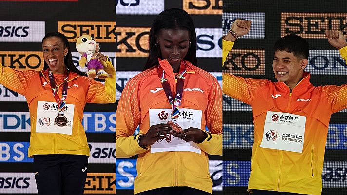 Diario 24 - Los atletas españoles, satisfechos con los bronces de Nanjing a su llegada a Madrid