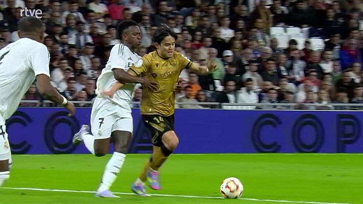 Copa del Rey | El penalti de Vinicius a Kubo que la Real reclama justo antes del descanso