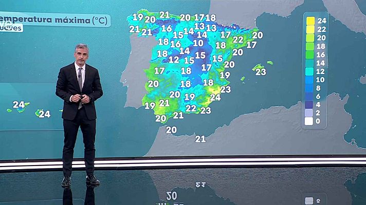 El tiempo - Máximas en descenso general, notablemente, incluso extraordinario, en el tercio nordeste peninsular