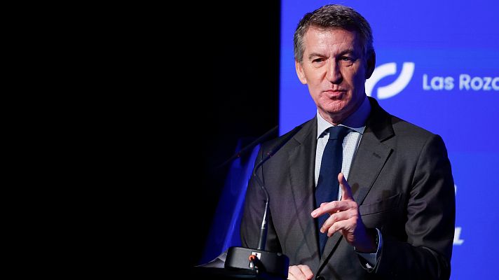 Telediario 1 - Feijóo exige a Sánchez "una estrategia de país" tras la "guerra comercial desatada" por Trump