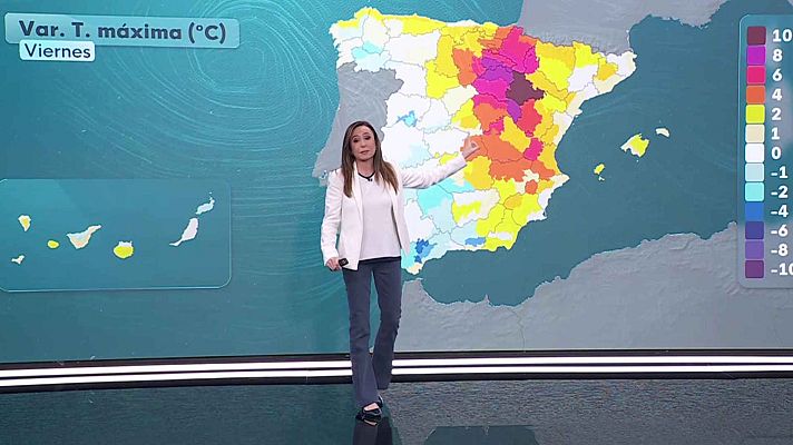 El tiempo - Las máximas aumentan en los archipiélagos, Cantábrico y tercio nordeste peninsular, donde serán notables
